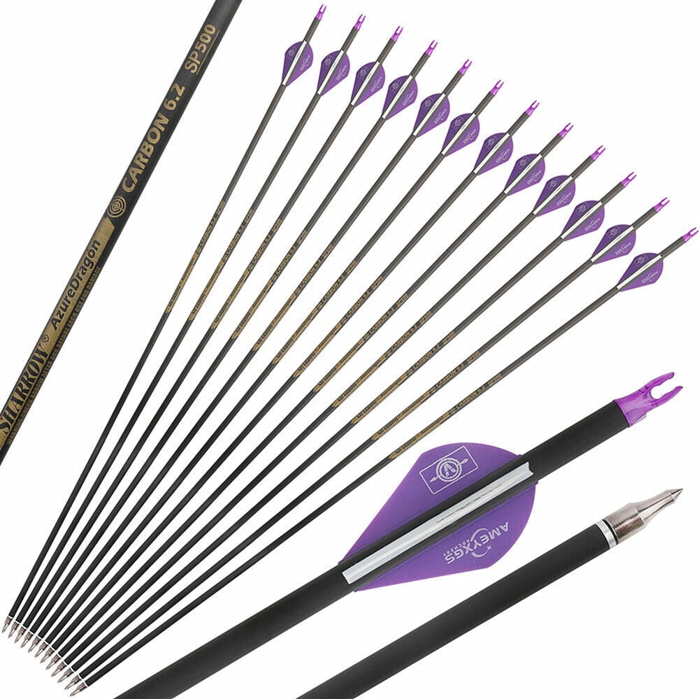 12pc 30 "Pure Carbon Arrow SP300-600 ID6.2mm Recurve bow Archery Composite Archery